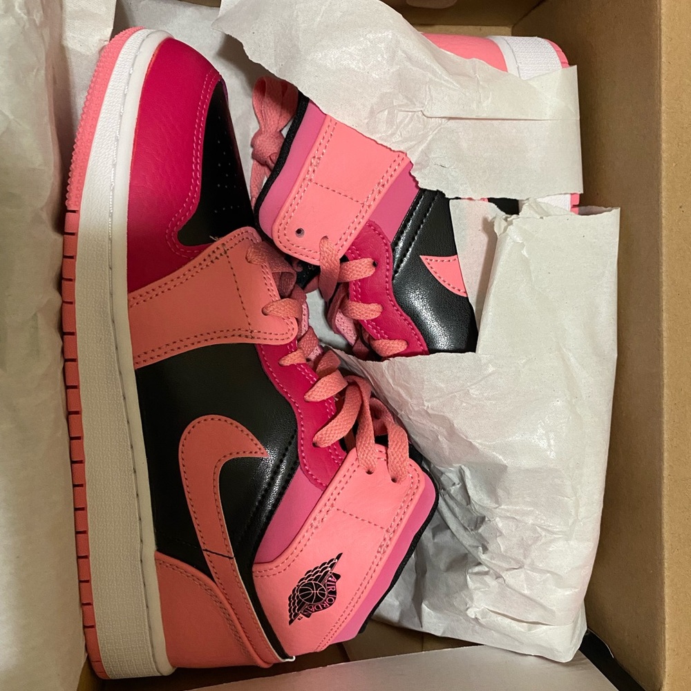 Pink and Black High-Top Sneakers
